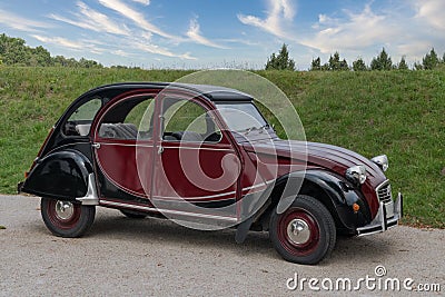 CitroÃ«n 2CV, iconic French family car, the umbrella on wheels Editorial Stock Photo